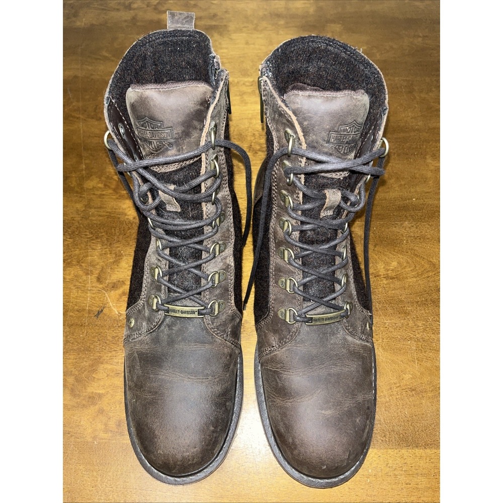 HARLEY DAVIDSON BOOTS Men's Bryant Boot Size: 11.5M Brown Leather Wool Accent